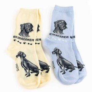 Weimaraner Dog Hunting Large Black Rescue Animal Lightweight 2 Pairs Socks